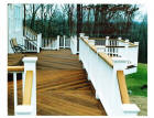 ipe deck with king post vinyl rail system